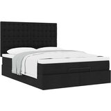  Otomanski okvir kreveta s madracem crni 140x200cm od tkanine | shoptok.hr