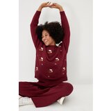 Trendyol Red Christmas Themed Bottom-Top Set with a Soft Textured, Feathered Knitwear | shoptok.hr