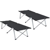  Sklopivi kamperski krevet 2 pcs Crna 194 x 62,5 x 42,5 cm | shoptok.hr