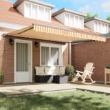 vidaXL Retraktilna tenda Rumena in Bela 400x300 cm | Shoptok.si