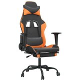  Gaming stol z oporo za noge črno in oranžno umetno usnje, (21152221) | Shoptok.si