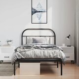  Metalni okvir za krevet s uzglavljem crni 100x200 cm | shoptok.hr