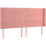  Uzglavlje s ušima ružičasto 163x16x118/128 cm baršunasto | shoptok.hr