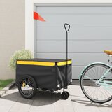 vidaXL Prikolica za bicikl crno-žuta 45 kg željezna Cijene