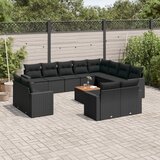 vidaXL 13-dijelni set vrtnih sofa s jastucima poliratan crni | shoptok.hr