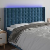 The Living Store led posteljno vzglavje temno modro 183x16x118/128 cm žamet - led vzglavje, (21438204) Cene