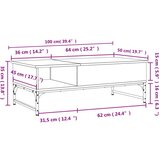  Stolić za kavu boja hrasta 100 x 50 x 35 cm od drva i metala | shoptok.hr