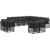  Set vanjskih sofa Crna i tamno siva Poliester | shoptok.hr