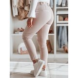 DStreet Spodnie damskie materiałowe chinosy z paskiem ROSSALI jasnoróżowe | Shoptok.si