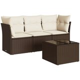 Maison Chic Seti vrtnega pohištva - Vrtna garnitura - Vrtni pohištvo set 4-delna z blazinami rjav poli ratan, (21818837) | Shoptok.si