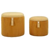 Atmosphera Taburet Poufs Luxe contemporain jaune moutarde lot de 2 Rumena | Shoptok.si