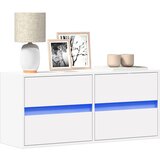 vidaXL Stenska TV omarica z LED lučkami bela 100x31x45 cm Cene