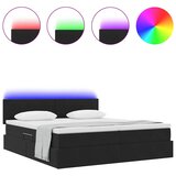  Krevet s LED trakama s uzglavljem Crna 180 x 200 cm Baršun | shoptok.hr