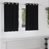 vidaXL Zavese z zavesami 2 pcs Črna 140 x 140 cm Poliester | Shoptok.si