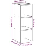  Regal za knjige složive 30x30x80 cm konstruiranog drvo | shoptok.hr