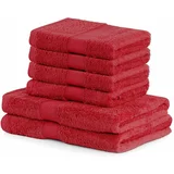 DecoKing Komplet 2 rdečih kopalnih brisač in 4 brisač Bamby Red