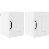 vidaXL Stenska kuhinjska omarica s polico 2 pcs Visok sijaj bela | Shoptok.si