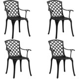  5-dijelni bistro set od lijevanog aluminija crni | shoptok.hr