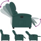  Električni naslanjač temno zeleno blago | Shoptok.si
