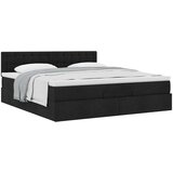 vidaXL Otomanski krevet s madracem crni 160x200cm od tkanine | shoptok.hr