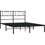  Metalni okvir za krevet s uzglavljem crni 160x200 cm | shoptok.hr