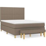  Box spring postelja z vzmetnico taupe 140x200 cm blago, (20727039) | Shoptok.si