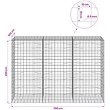  Gabion s žicom debljine 5 mm i mrežom 10x10 cm 300x100x200 cm | shoptok.hr