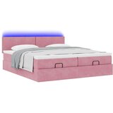 vidaXL okvir kreveta s madracima ružičasti 200x200cm baršunasti | shoptok.hr