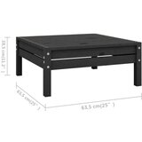  Vrtna sedežna garnitura 4-delna črna trdna borovina, (20676526) | Shoptok.si