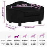 SOFA za pse crna 67 x 47 x 36 cm plišana | shoptok.hr