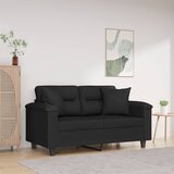 Dvosjed s jastucima crni 120 cm od mikrovlakana | Eponuda.com