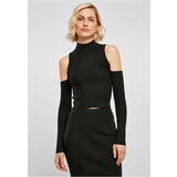Urban Classics Women's ribbed knit with cut-out sleeves with long sleeves black Cene