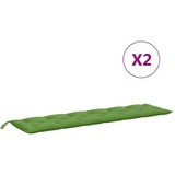  Jastuci za vrtnu klupu 2 kom zeleni 200x50x7 cm tkanina | shoptok.hr