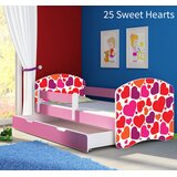  Otroška postelja ACMA z motivom, stranska roza + predal 140x70 cm 25 Sweet hearts | Shoptok.si