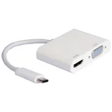 Adapter USB 3.1 tip C (M) - HDMI + VGA (F) beli