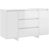 vidaXL komoda s 3 predali visok sijaj bela 120x41x75 cm iverna plošča | Shoptok.si