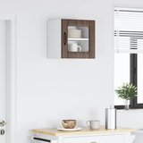  Zidni stakleni ormarić Lucca Smeđi hrast 40 x 31 x 40 cm | shoptok.hr