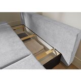 MID.YOU ZOFA S POSTELJNO FUNKCIJO, svetlo siva tekstil, leseni material | Shoptok.si