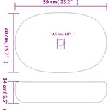 Nadgradni umivaonik plavi ovalni 59 x 40 x 14 cm keramički | shoptok.hr