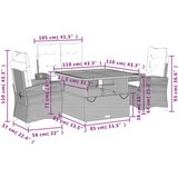 vidaXL 4-dijelni vrtni blagovaonski set od poliratana s jastucima bež | shoptok.hr