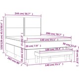  Krevet s oprugama i madracem plavi 140x200 cm od tkanine | shoptok.hr