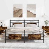vidaXL Metalni okvir kreveta bez madraca boja hrasta 180x200 cm | shoptok.hr