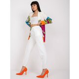Fashion Hunters White fabric trousers with no fastening Cene