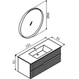 Hanah home Kupatilski ormarić sa umivaonikom i ogledalom (2 komada) Moonlight 120 v2 405 | Eponuda.com