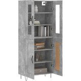  Visoka komoda siva betona 69 5x34x180 cm od konstruiranog drva | shoptok.hr
