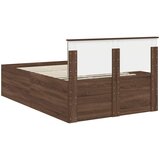  Krevetna konstrukcija s uzglavljem Smeđi hrast 135 x 190 cm | shoptok.hr