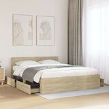  Okvir za krevet s uzglavljem boja hrasta 150x200 cm drveni | shoptok.hr
