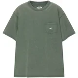 Pull&Bear Majica kraljevski zelena / bijela