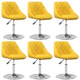 vidaXL Vrtljivi jedilni stoli 6 kosov gorčično rumen žamet, (20947346) | Shoptok.si