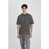 Defacto Comfort Fit Crew Neck Striped Short Sleeve T-Shirt Cene